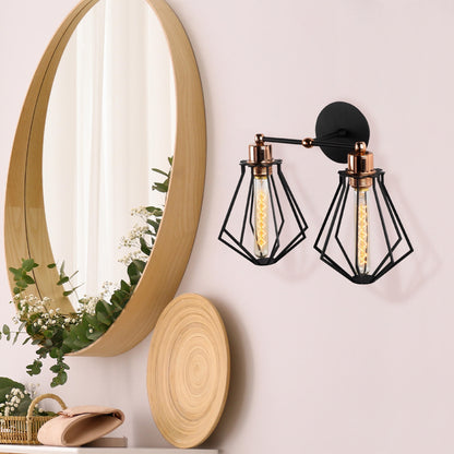 Aplique De Pared, Hierro , Negro, 38x38x30, Casquillo E 27 Max 40 W_4