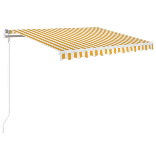 Toldo Retráctil Automático Amarillo Y Blanco 350x250 Cm_0
