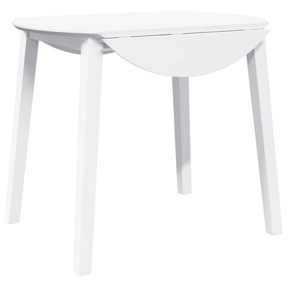 Mesa De Comedor De Madera Maciza De Caucho Blanco_0