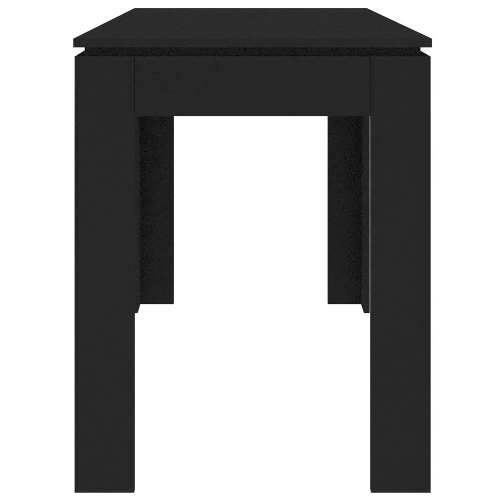 Mesa De Comedor De Madera Contrachapada Negro 120x60x76 Cm_3