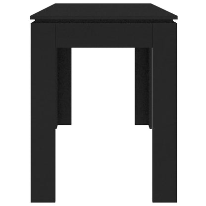 Mesa De Comedor De Madera Contrachapada Negro 120x60x76 Cm_3