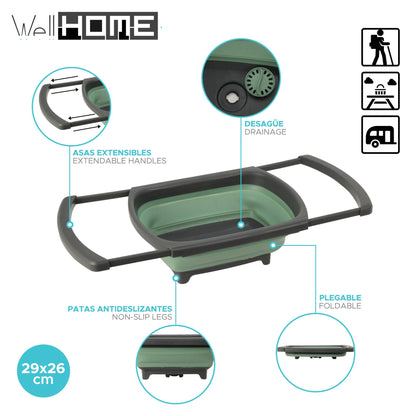 Well Home Cesta Lavavajillas Plegable En Color Verde Y Gris_1