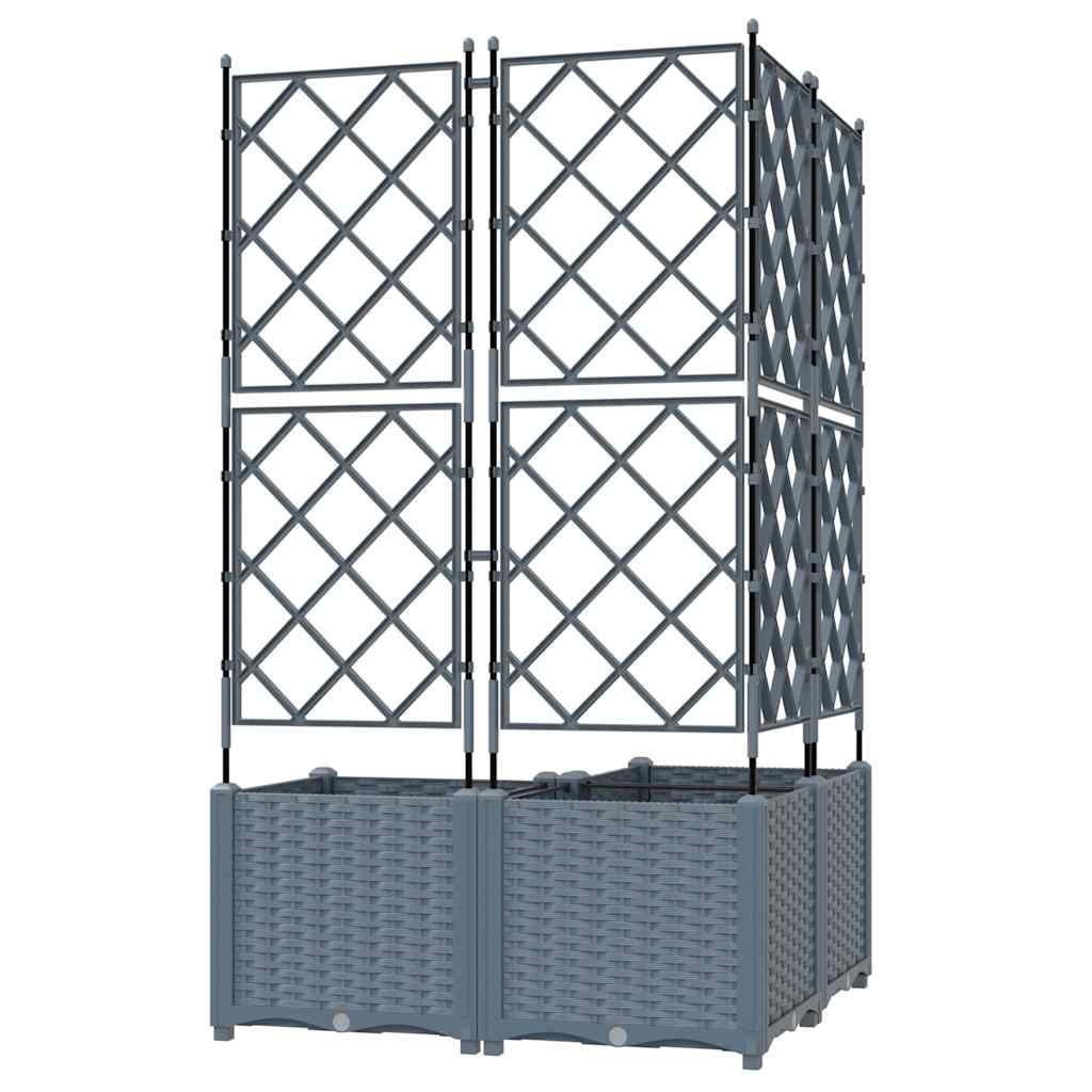 Macetero De Jardín 3 Uds. Gris Claro 80 X 80 X 143 Cm Pp_4