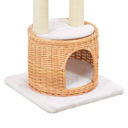 Vidaxl Rascador Para Gatos Con Poste De Sisal Madera Natural De Sauce_4