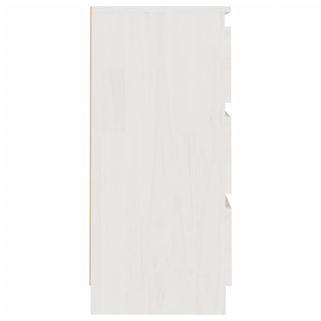 Mesitas De Noche 2 Uds Madera Maciza Pino Blanco 40x29,5x64 Cm_3