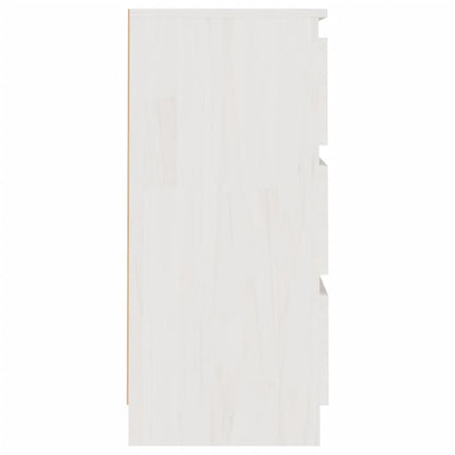 Mesitas De Noche 2 Uds Madera Maciza Pino Blanco 40x29,5x64 Cm_3