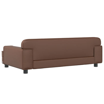 Cama Para Perros De Cuero Sintético Marrón 90x53x30 Cm / Vetonek_0
