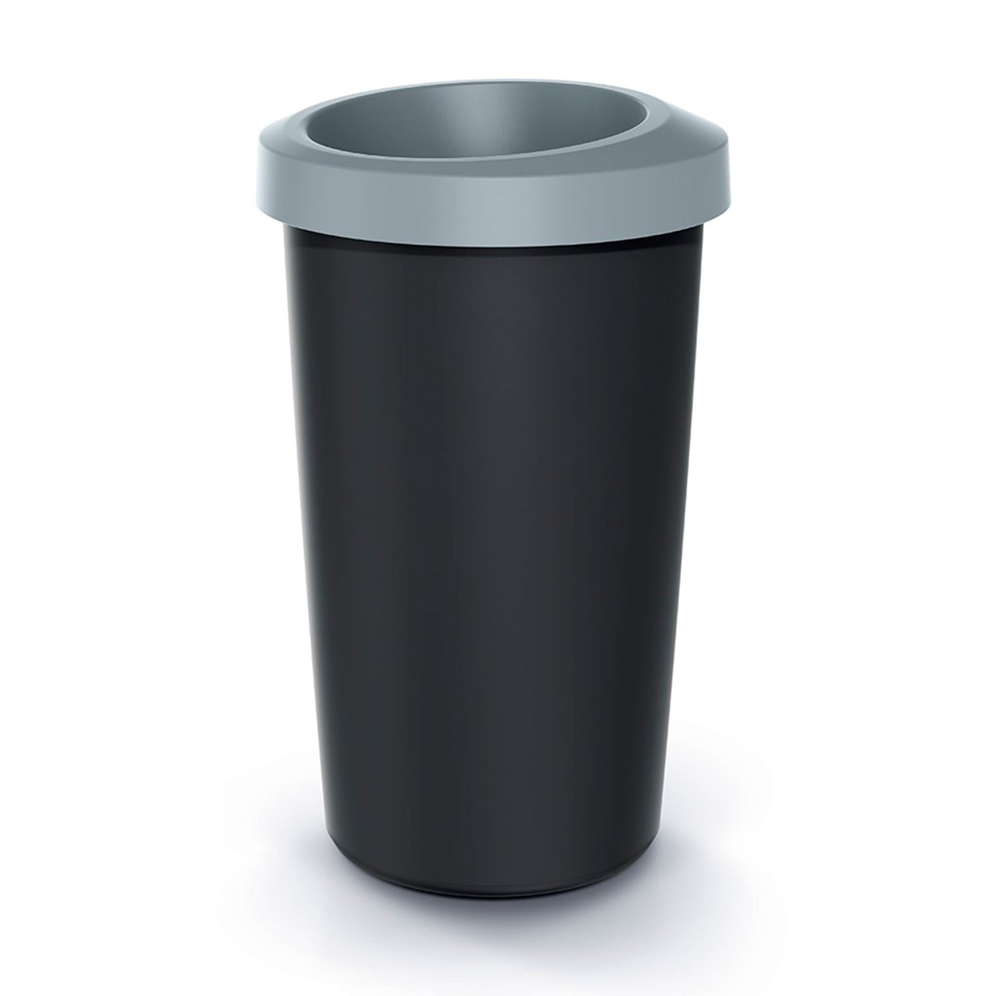 Cubo De Reciclaje 25l Keden En Plástico Con Práctica Tapa Abierta Color Gris._0