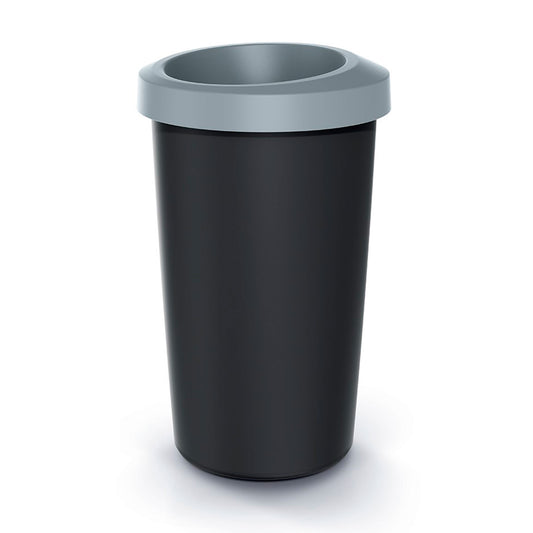 Cubo De Reciclaje 25l Keden En Plástico Con Práctica Tapa Abierta Color Gris._0