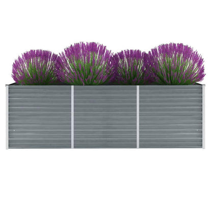 Arriate De Jardín De Acero Galvanizado Gris 240x80x77 Cm_1