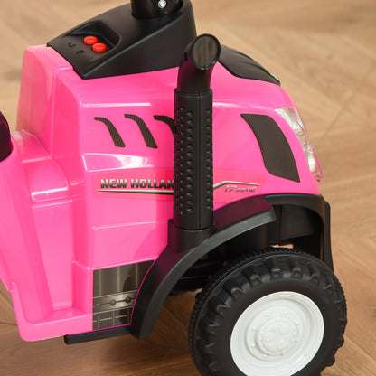 Homcom Tractor Con Remolque Para Niños 12-36 Meses Con Faros Pala Y Rastrillo_3