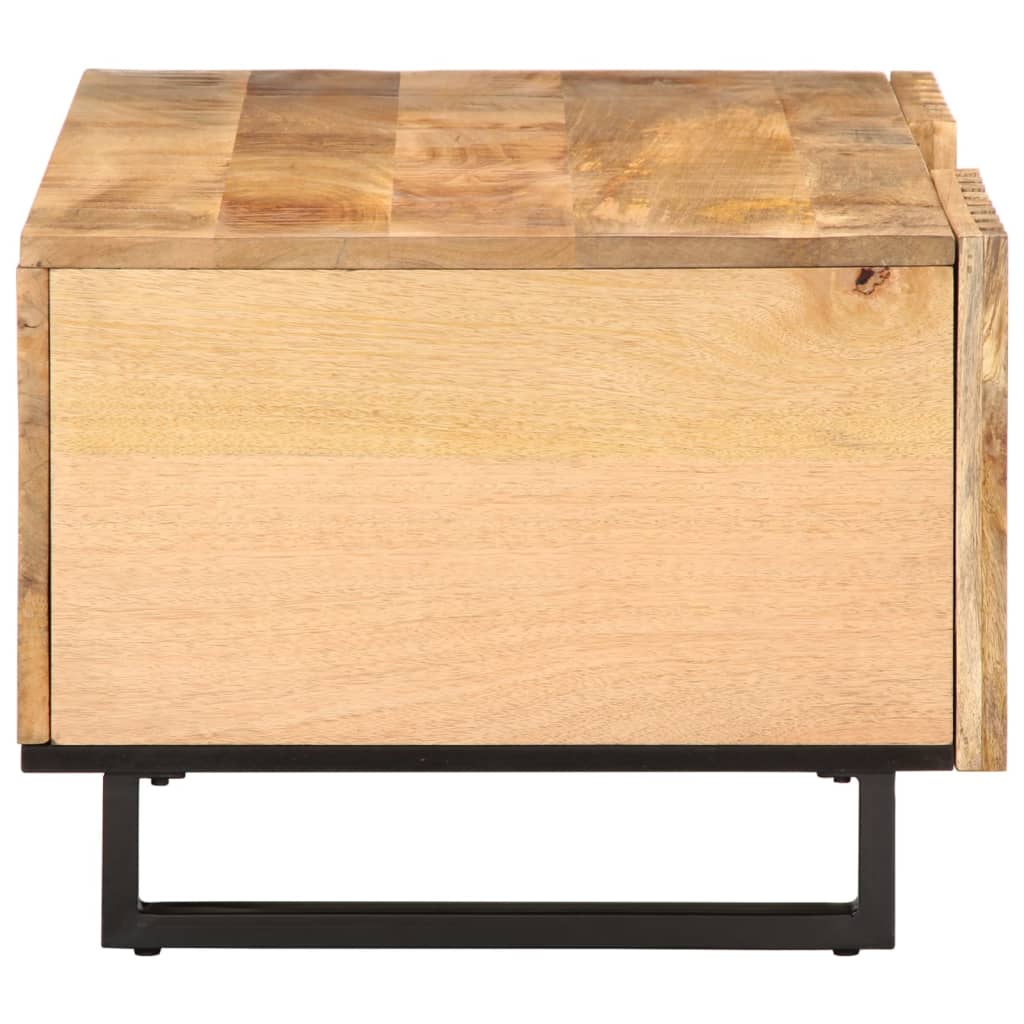 Mesa De Centro De Madera Maciza De Mango Rugosa 100x55x40 Cm_1
