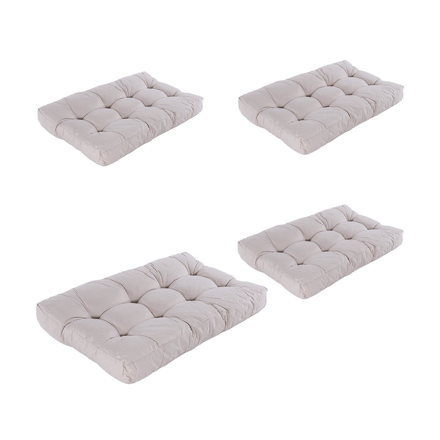 Pack 4 Cojines Asiento Para Palet, Tamaño: 80x120x16 Cm, Olefin Color Crudo, Repelente Al Agua_0