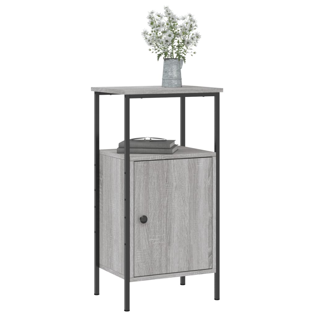 Mesitas De Noche 2 Uds Madera Ingeniería Gris Sonoma 41x31x80cm_1