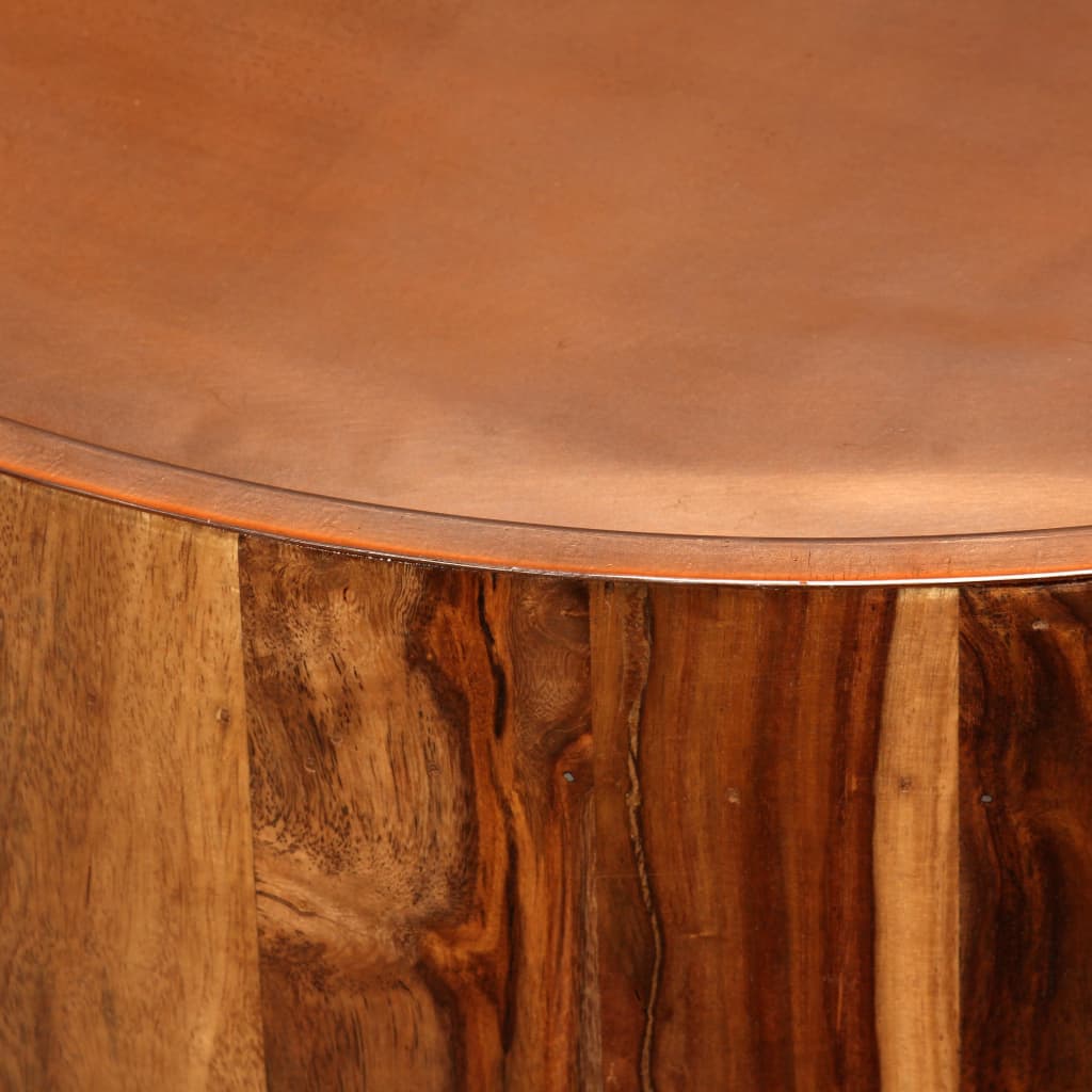 Mesa De Centro De Madera Maciza De Sheesham Y Acero 68 Cm_3