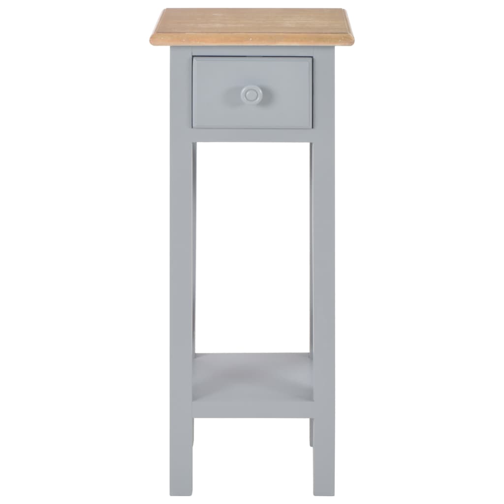 Mesa Auxiliar De Madera Gris 27x27x65,5 Cm_1