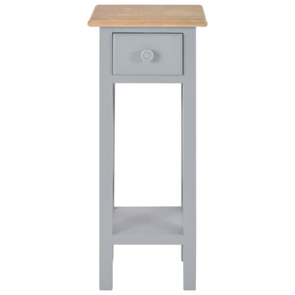 Mesa Auxiliar De Madera Gris 27x27x65,5 Cm_1