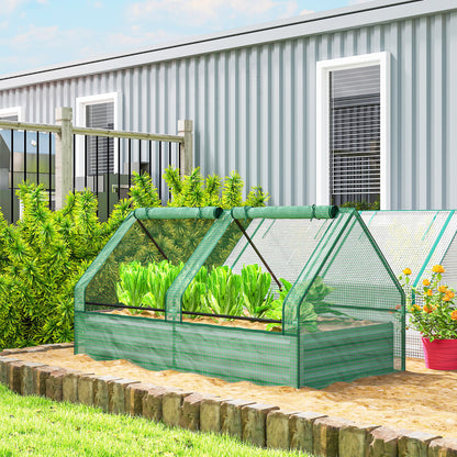Outsunny Jardinera Exterior Grande De Acero Galvanizado Con Mini Invernadero_3