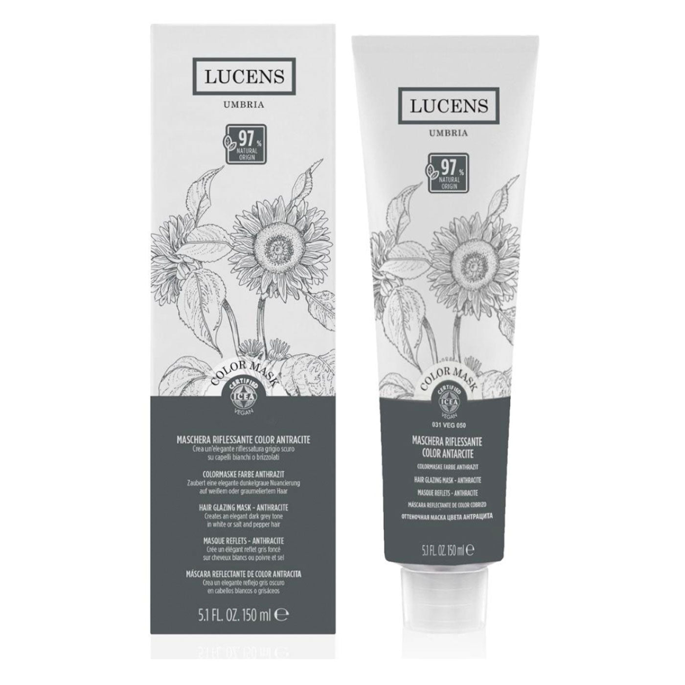 Lucens Umbria - Color Mask Antracita, mascarilla de color temporal para realzar el tono, 150 ml_0