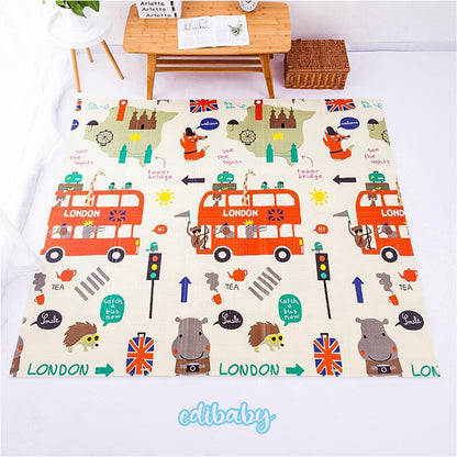 Alfombra Bebe, 1.5cm Grosor, Diseño Infantil, 200 X 180 Cm, Acolchada De Xpe, Reversible_5