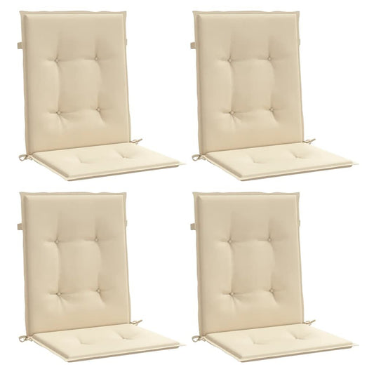 Vidaxl Cojín De Silla De Jardín Respaldo Bajo 4 Uds Tela Oxford Beige_0