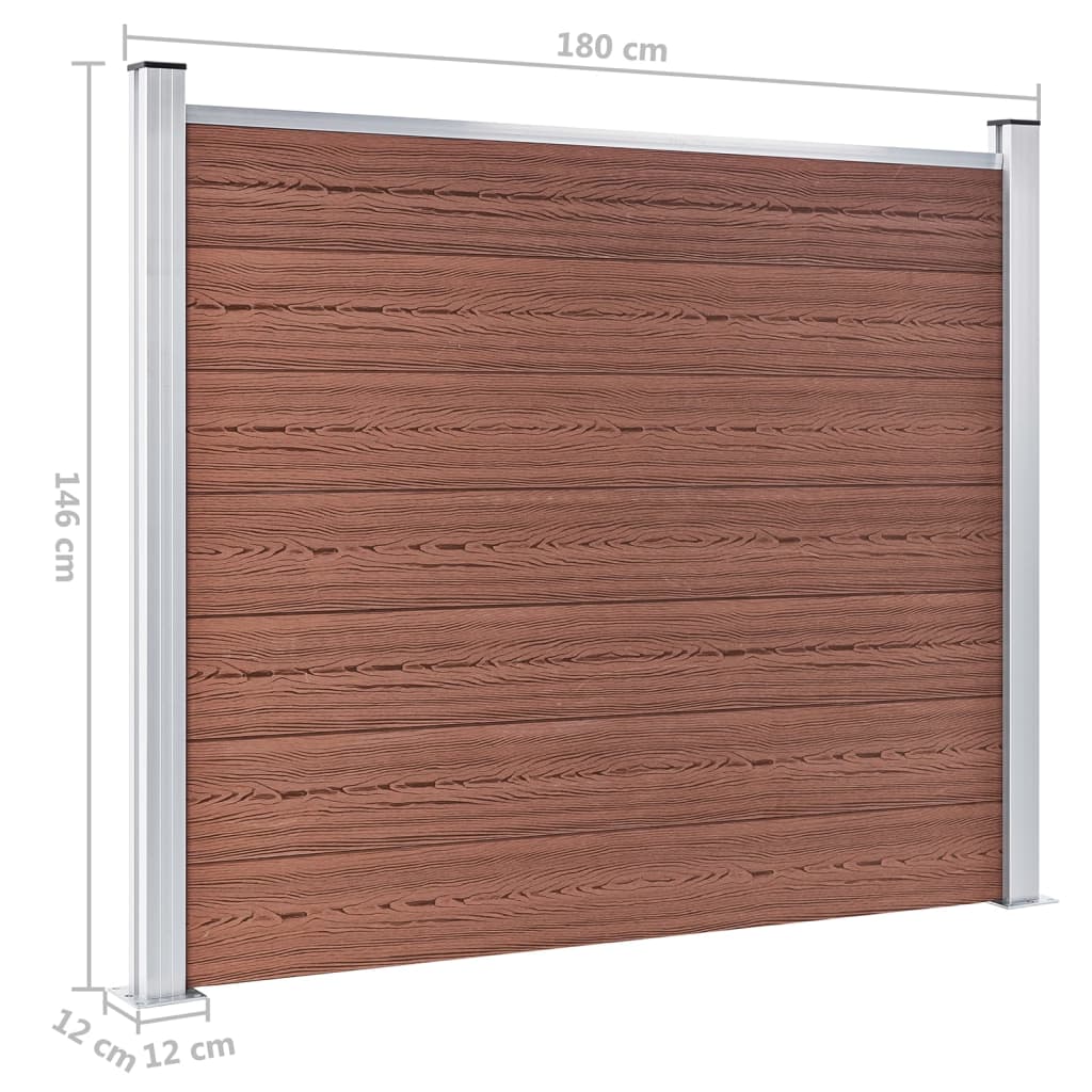 Set De Panel De Valla Wpc Marrón 526x146 Cm / Vetonek_4