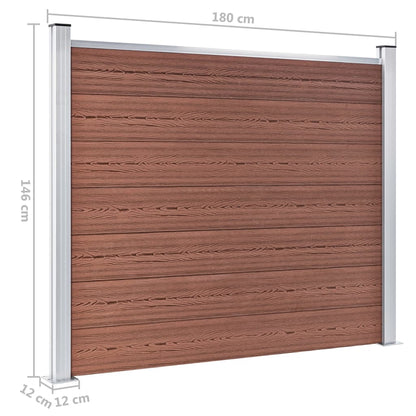 Panel De Valla Wpc Marrón 180x146 Cm / Vetonek_0