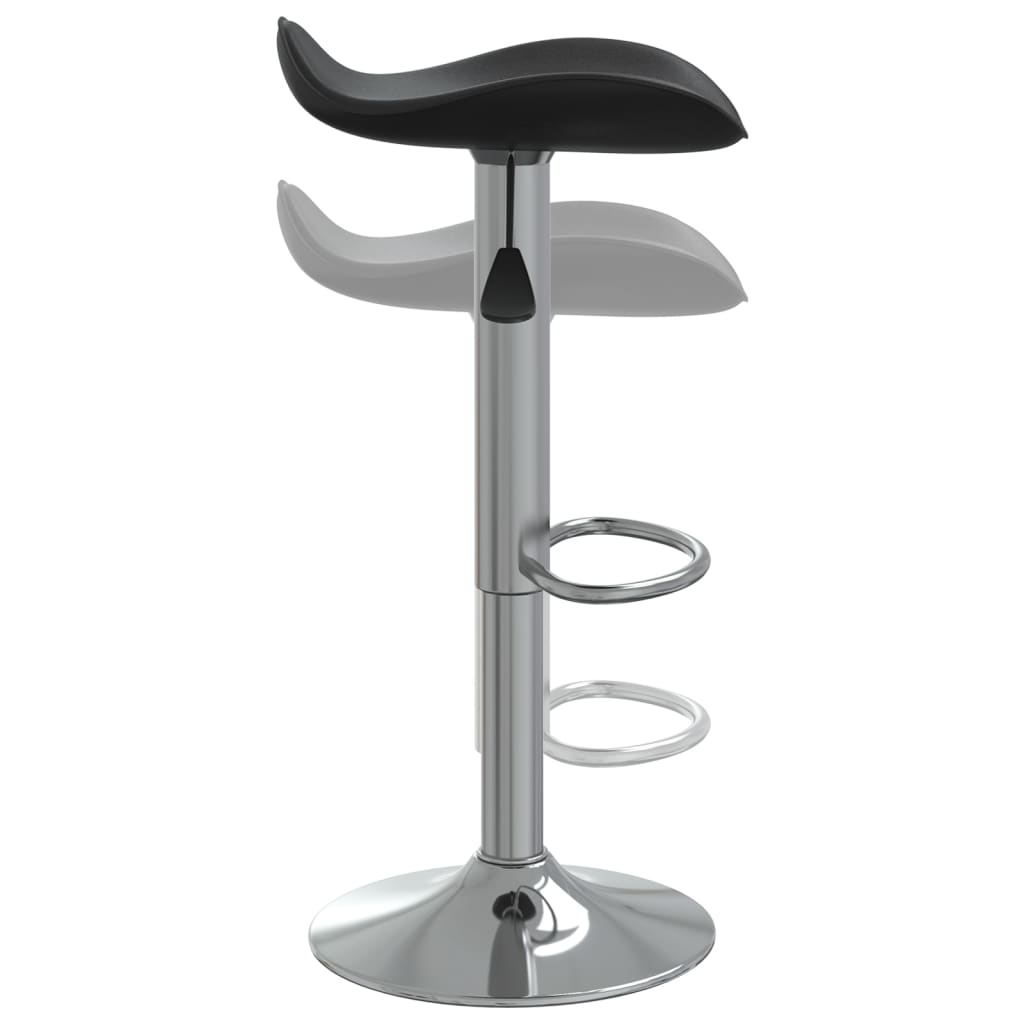 Taburete De Cocina 2 Uds Acero Cromado Cuero Artificial Negro_5