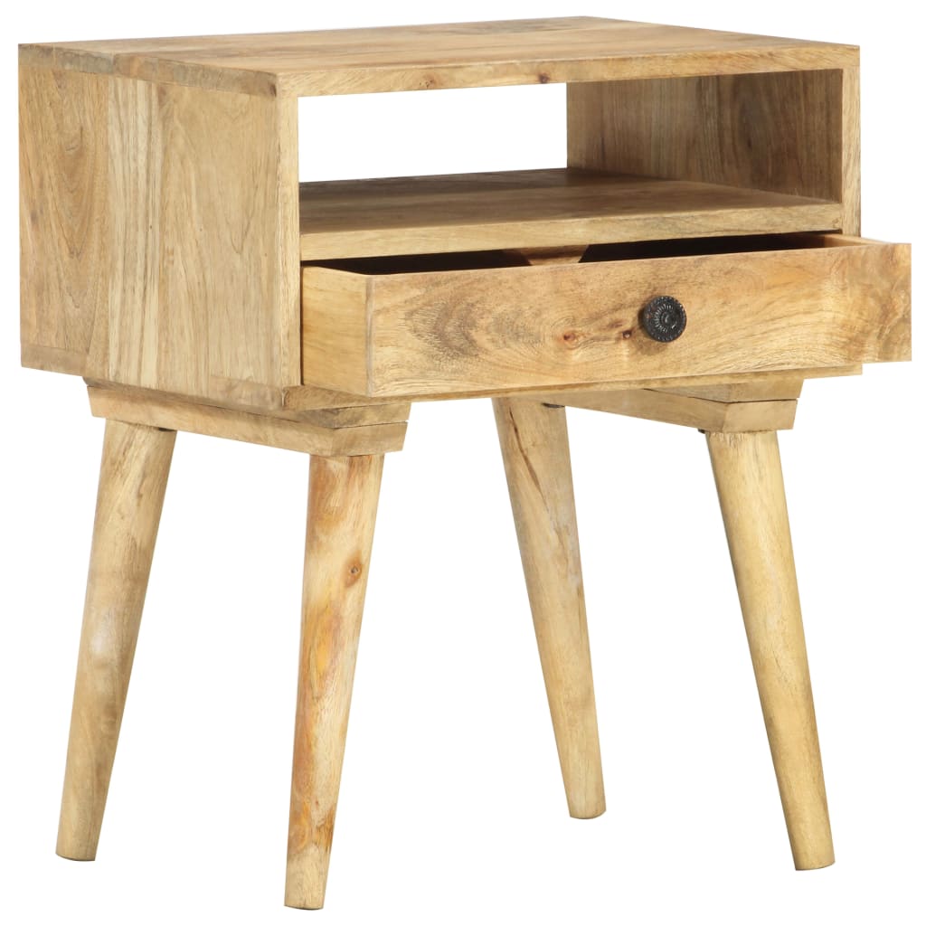 Mesita De Noche De Madera Maciza De Mango 40x35x50 Cm_1