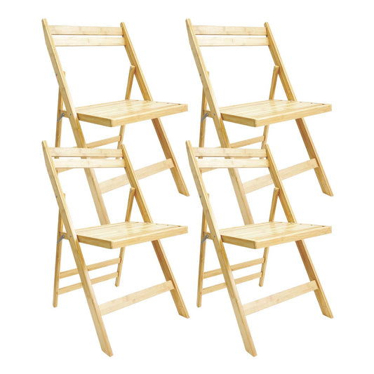 Pack 4 Sillas Plegables De Madera De Bambú 42.5x47.5x79cm O91_0