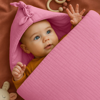 Nido De Bebé  En Algodón Bio Rosa_1