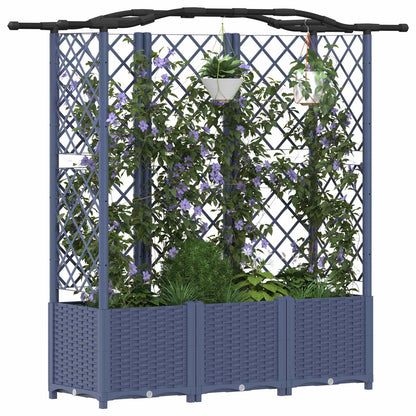 Cama Elevada Con Trellis Y Techo Gris 163 X 40 X 138 Cm Pp_2