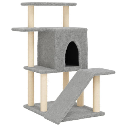 Vidaxl Rascador Para Gatos Con Postes De Sisal Gris Claro 97 Cm_0