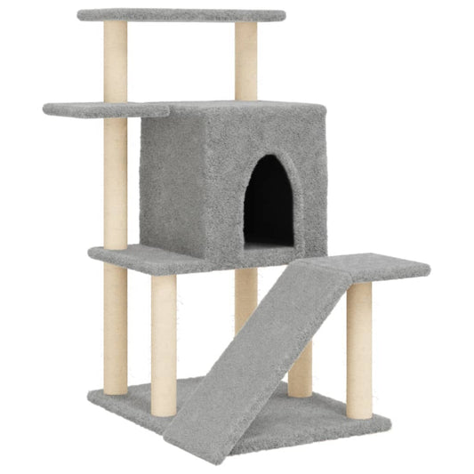 Vidaxl Rascador Para Gatos Con Postes De Sisal Gris Claro 97 Cm_0