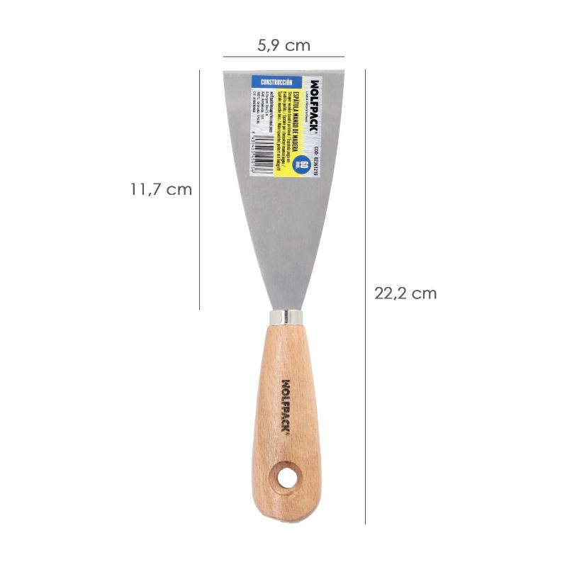 Espatula Mango Madera Hoja Acero 60 Mm. Espatula Yeso, Espatula Pintor, Espatula Masillas, Espatula Pladur, Etc._1