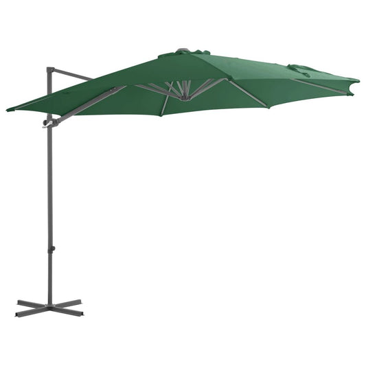 Vidaxl Sombrilla Jardín Voladiza Palo De Acero Verde 300 Cm_0