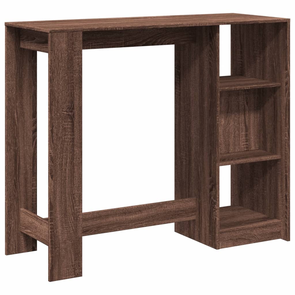 Mesa Alta Con Estante Marrón Roble 124x46x103,5 Cm_4
