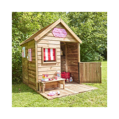 Casita infantil de madera con banco Heidi Soulet
