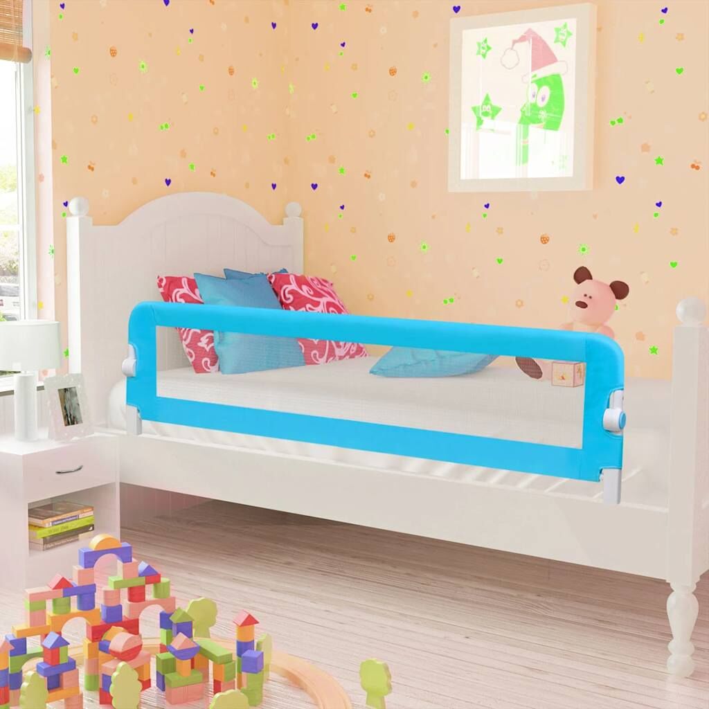Vidaxl Barandilla De Seguridad Cama De Niño 150x42 Cm Azul_1