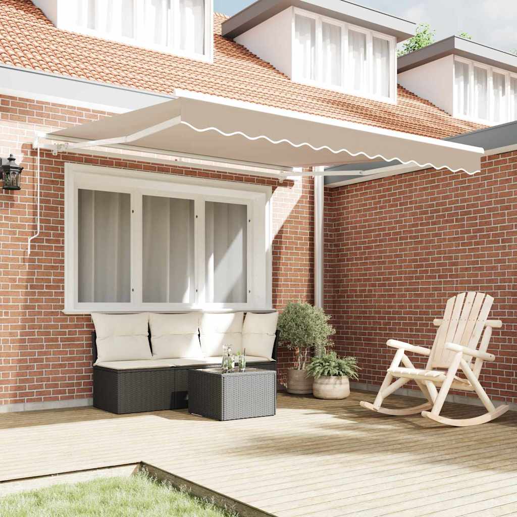 Toldo Retráctil Beige 350 X 250 Cm Poliéster Y Aluminio_2