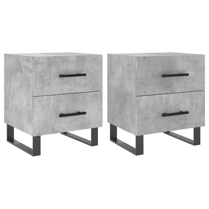 Mesita Noche 2 Uds Madera Ingeniería Gris Hormigón 40x35x47,5cm_0