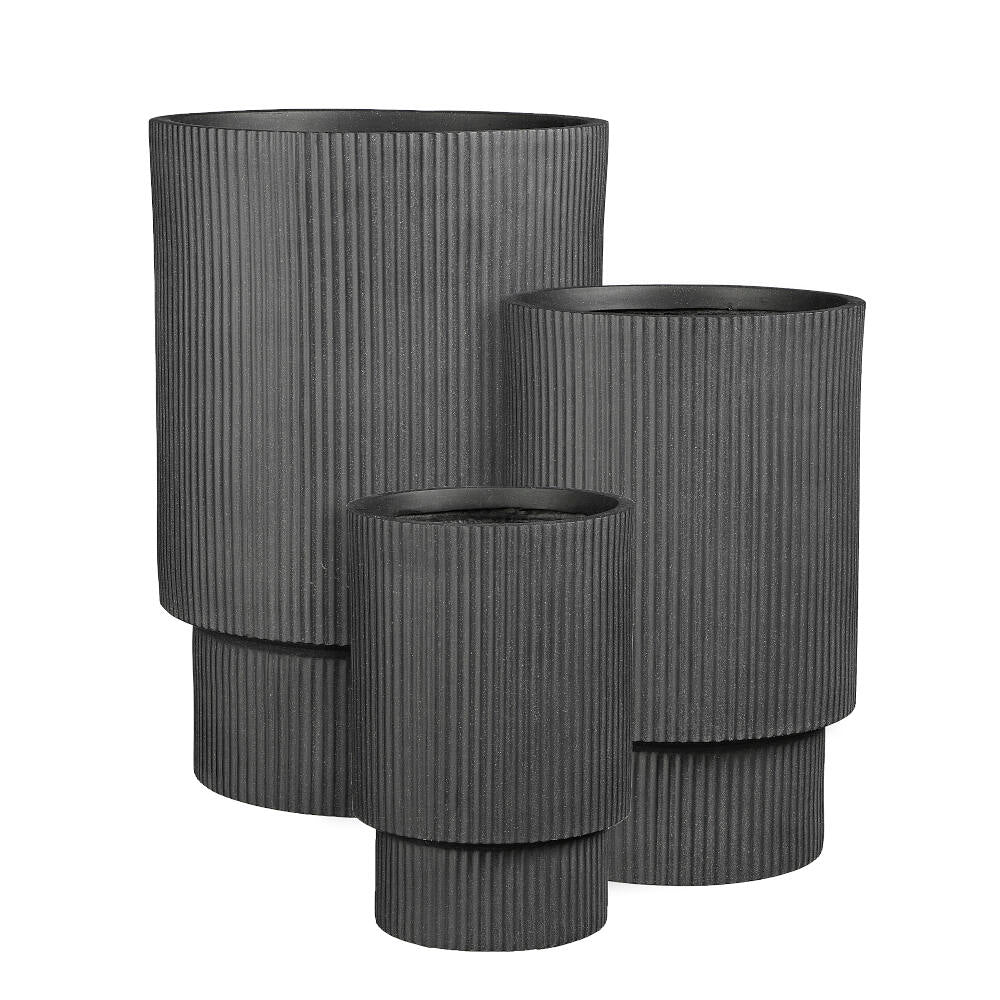 Macetero Alto Quito Negro De 37cm