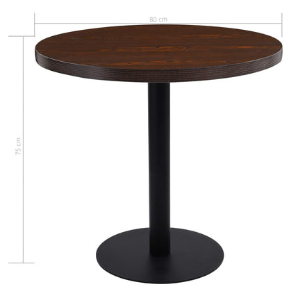Mesa De Bistró Mdf Marrón Oscuro 80 Cm_3
