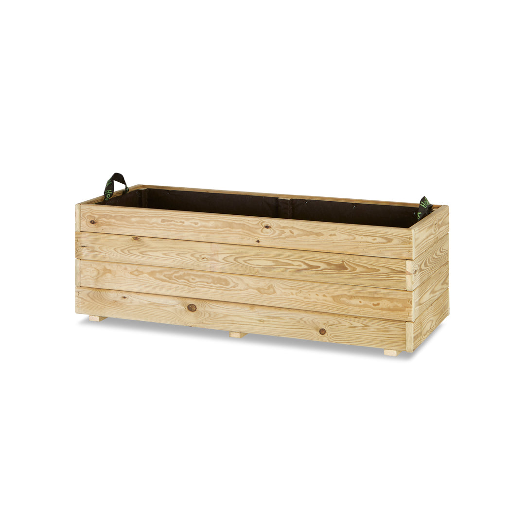 Jardinera Rectangular De Madera Tratada 110x45x40 Cm Ghio Hortalia_0