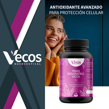 Trans-resveratrol Vecos 1300 Mg 60 Cápsulas | Antioxidante Y Envejecimiento Celular | Polygonum Cuspidatum_1