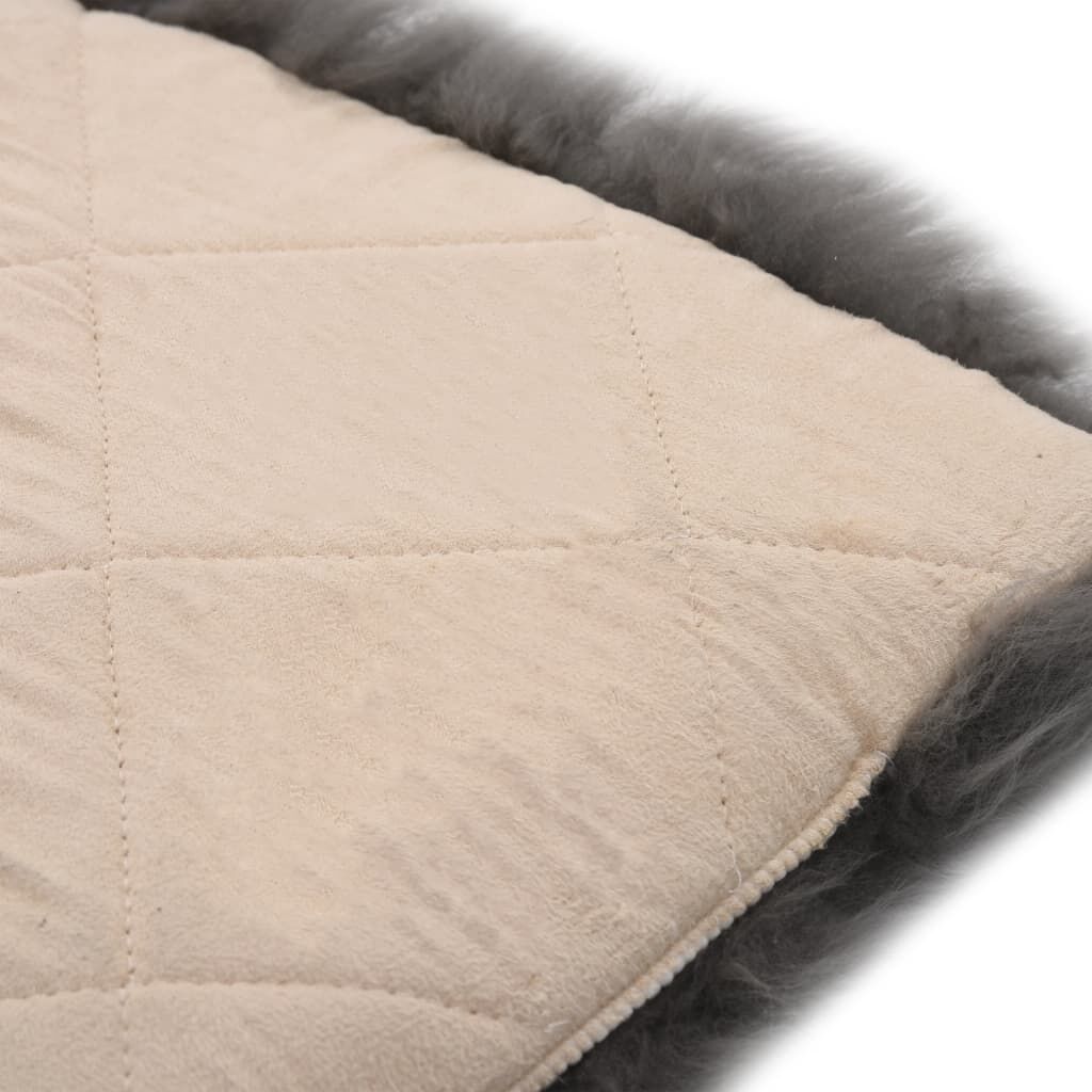 Vidaxl Cojines De Silla 2 Uds Piel De Oveja Real Gris Claro 40x40 Cm_3