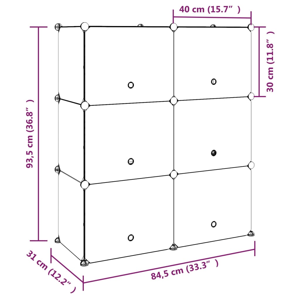 Zapatero Pp Negro 84,5x31x93,5 Cm / Vetonek_1