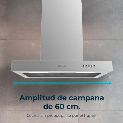 Campana Extractora 60 Cm Bolero Flux Tm 606500 Inox A. Motor 165w, Decorativa Con Acabado Inox, Succión 650m3/h, Control Mecánico, 3 Niveles De Pote_3
