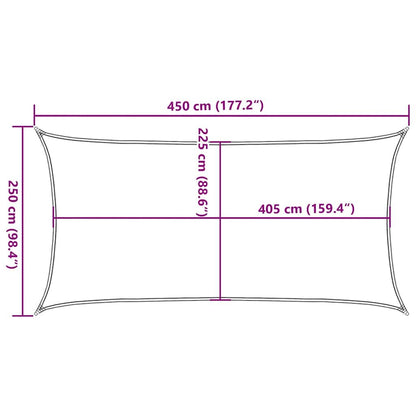 Vidaxl Toldo De Vela Rojo Hdpe 160 G/m² 2,5x4,5 M_2