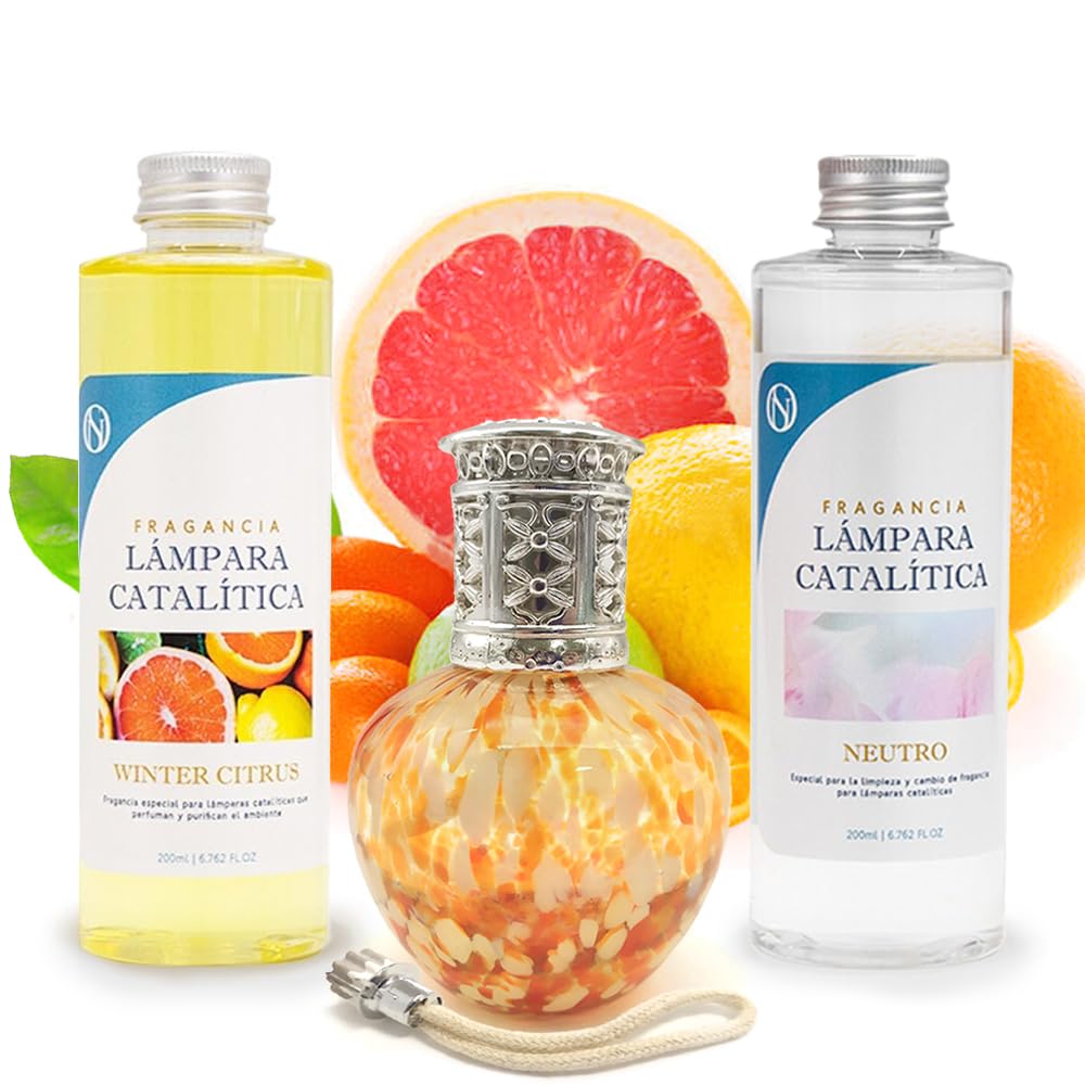 Pack Ahorro Lámpara Catalítica Drops Orange + Fragancia Winter Citrus 500ml + Limpiador Neutro 200ml + Mecha Repuesto_0